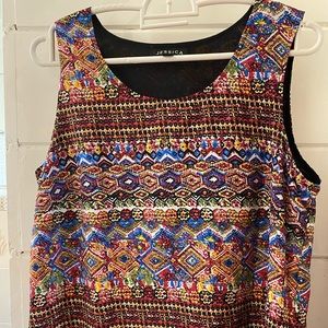 Knee length summer dress.